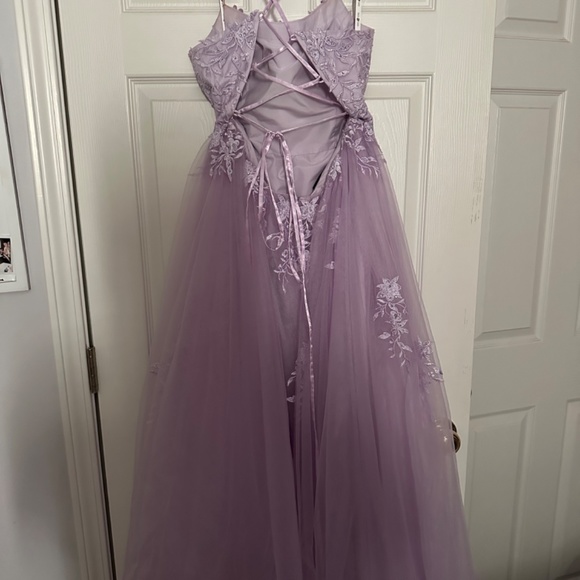 Floral lavender prom dress - Picture 2 of 3